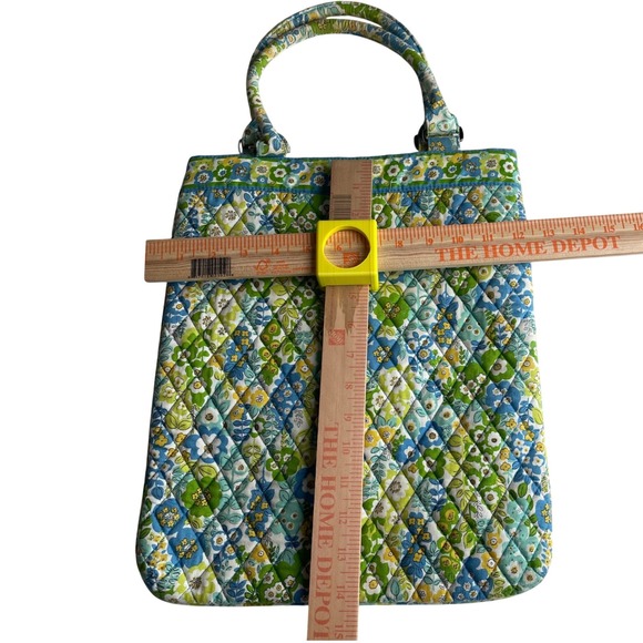 Vera Bradley English Meadow Floral Quilted SlimTote Bag Limited Edition Green - Picture 6 of 7